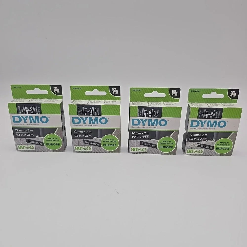 Qty‎ 4 Dymo D1 45021 Label Maker Tape 3/8